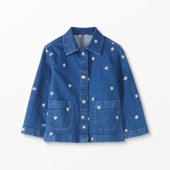 Hanna Andersson Flower Embroidered Denim Jacket
